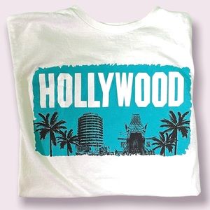 White and blue Hollywood shirt